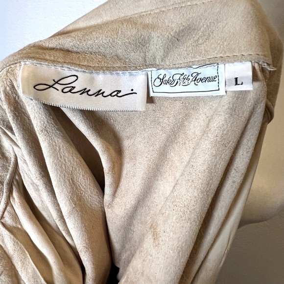 Saks Fifth Ave 100% suede top with fringe- vintage buttery soft amazing luxury - Picture 12 of 17